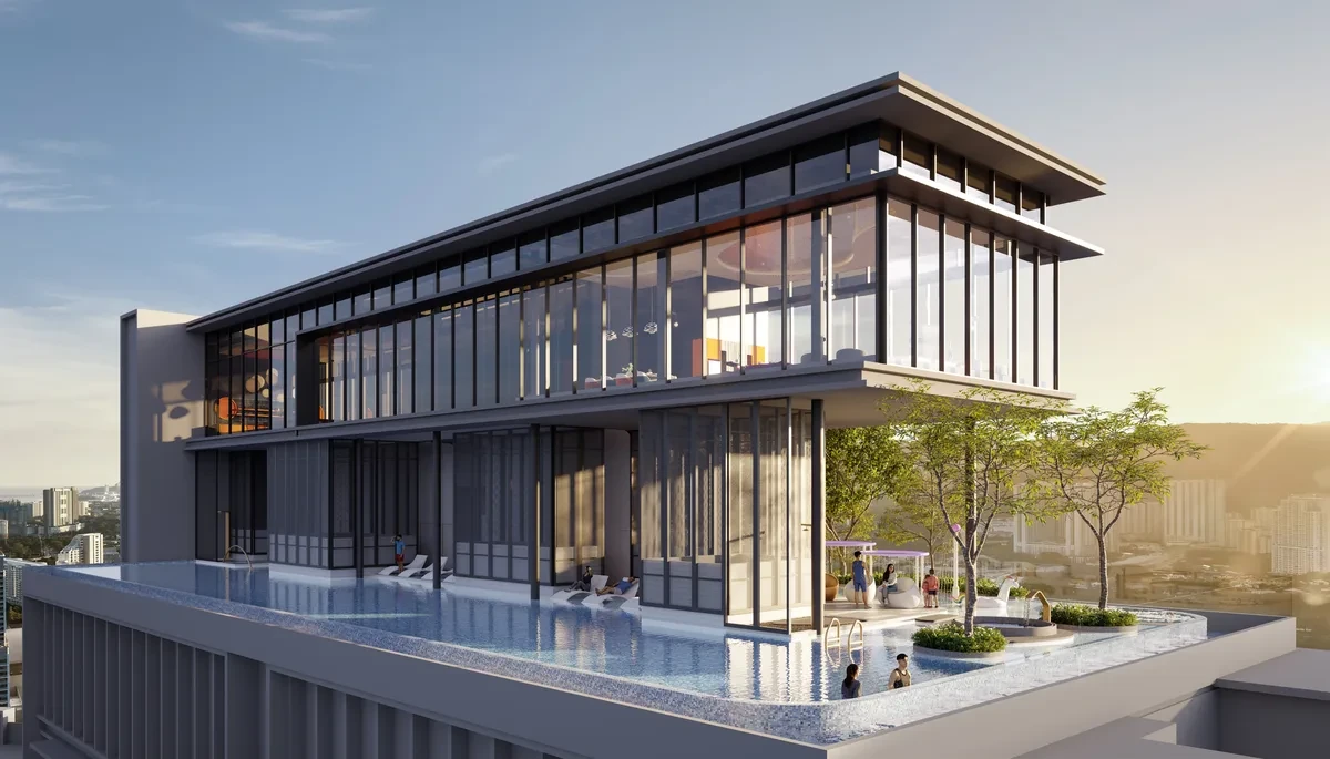 Artist's impression of The Lighthauz rooftop pool